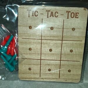 Wooden Tic-Tac-Toe Game with Pegs